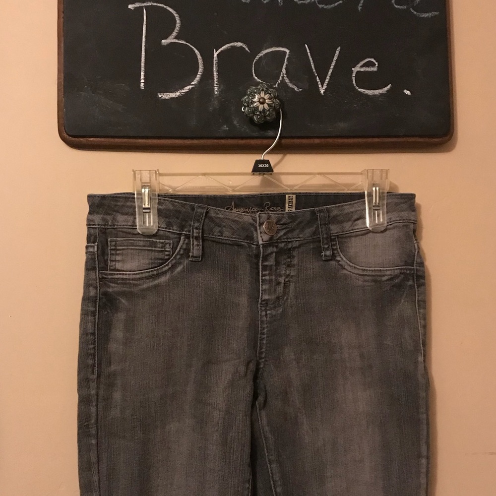 Sz 7 grey acid washed super skinny jeans